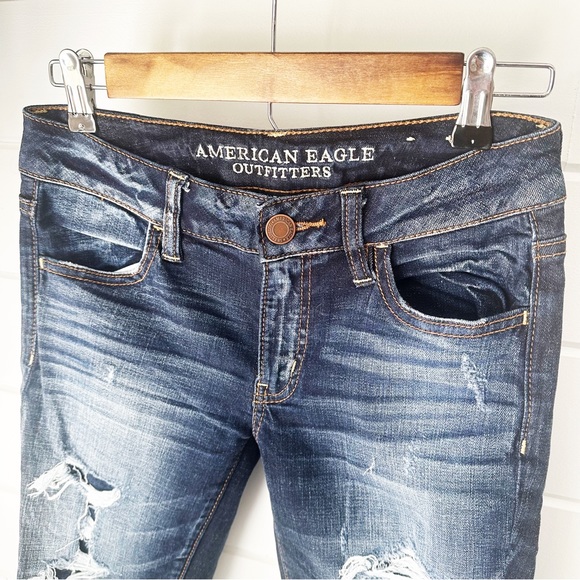 American Eagle Distressed Jeans Jeggings size 4 White Washed - Picture 4 of 6